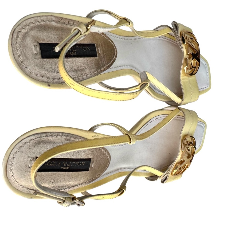 Louis Vuitton Vintage Sandals Patent Front Logo - Picture 10 of 17